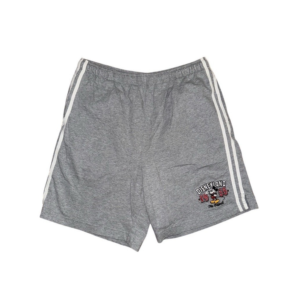 Disney Parks Disneyland 1955 Mickey Mouse Shorts Men's M Gray Stripe athleisure